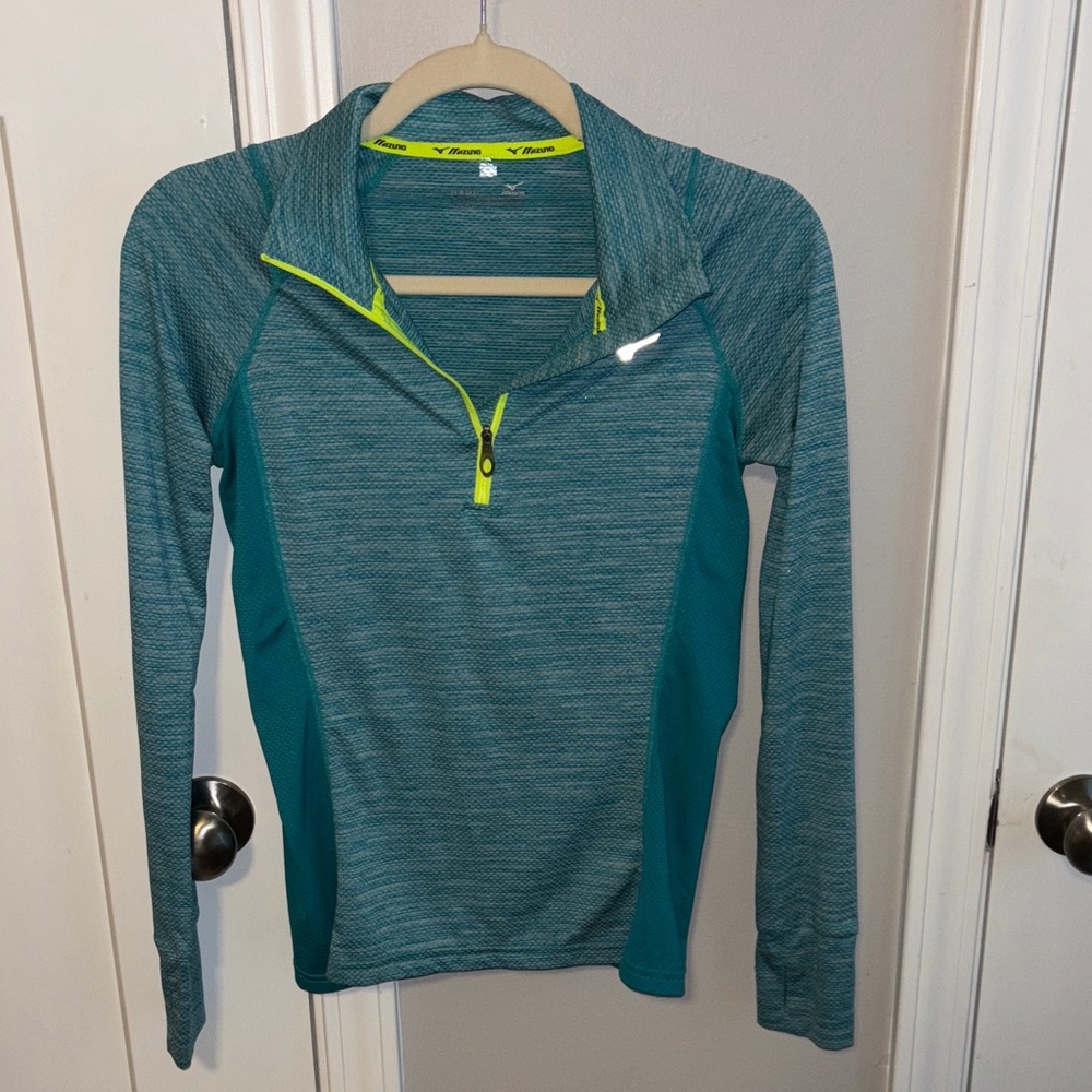 Mizuno Teal and Yellow Athletic Pullover